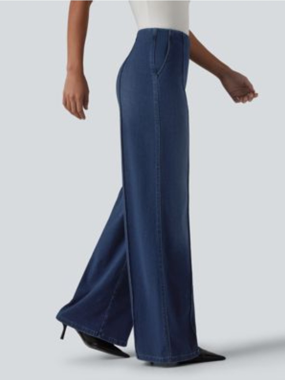 Halara Flex™ High Waisted Wide Leg Work Jeans with Pockets
